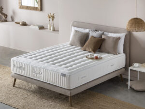 Colchón Marphil Soft Sensation de muelles ensacados, visco Gel-Therm y HR 30Kg Soft, zonas de descanso claramente diferenciadas, independencia de lechos, muy confortable a la vez que transpirable y fresco.